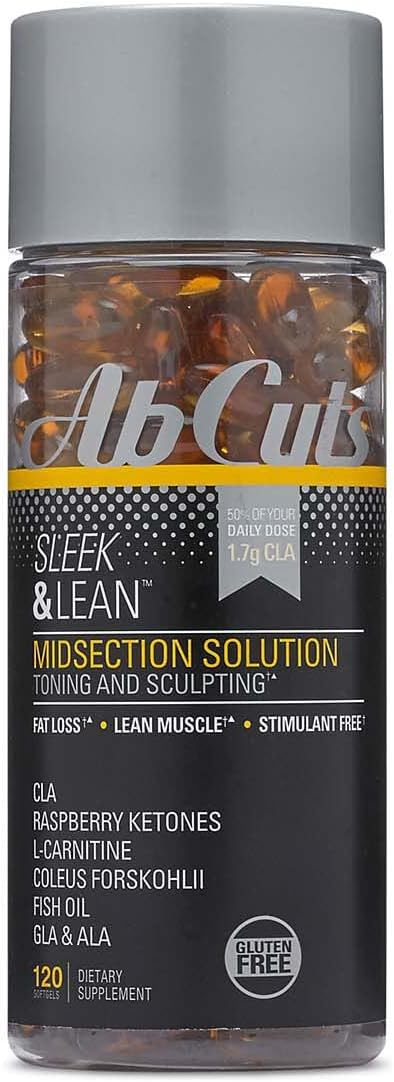 AbCuts Sleek and Lean - 120 Easy-to-Swallow Softgels - CLA Supplement,