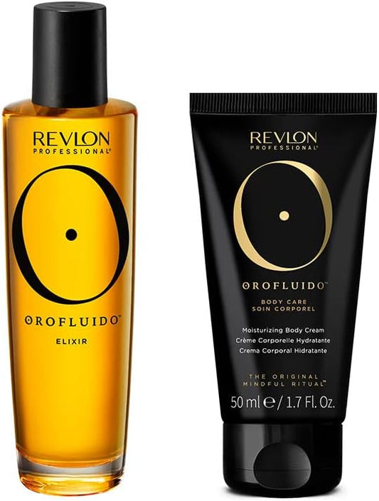 Revlon Professional Orofluido The Wellness Set Hair and Body, Argan Oil Hair Treatment, Moisturizing Body Lotion, Wellbeing Gift Set, Nourishing Hair Treatment, Argan Oil Gift Set : Amazon.co.uk: Beauty