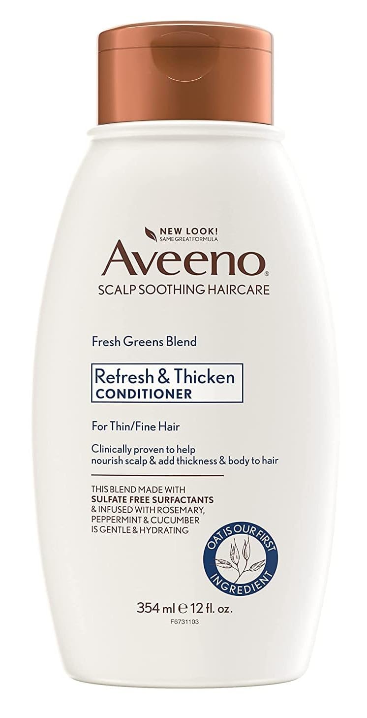 Aveeno Fresh Greens Blend Natural Volumizing Conditioner, Cucumber, Rosemary, for Fine Hair, 12 fl oz : Beauty & Personal Care