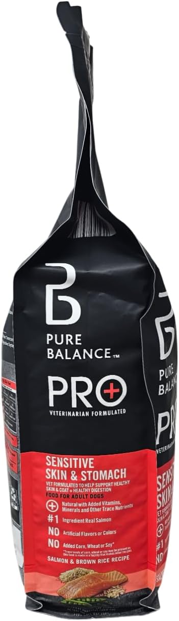 Pure Balance Pro+ Sensitive Skin And Stomach Salmon And Brown Rice Dry Dog Food, 8 Pound Bag