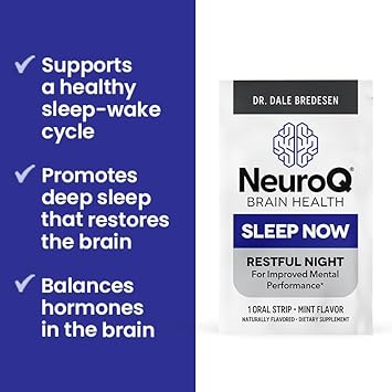 Lifeseasons Neuroq Sleep Now - Natural Sleep Support Supplement - Maintain Healthy Sleep Cycles & Brain Function - Melatonin & L-Theanine - Non-Habit Forming - 30 Mint Oral Strips