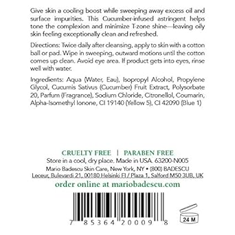 Mario Badescu Cucumber Cleansing Lotion For Combination And Oily Skin| Facial Toner That Cools And Clarifies |Formulated With Cucumber Extract
