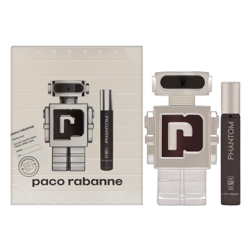 Phantom By Paco Rabanne For Men 2 Piece Set Includes: 3.4Oz Eau De Toilette Spray + 0.68 Oz Eau De Toilette Spray : Beauty & Personal Care