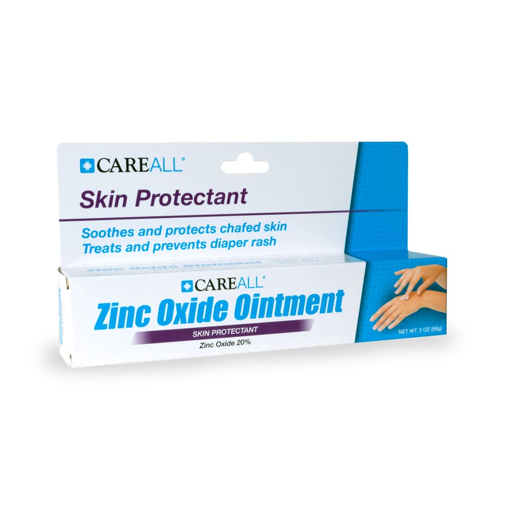 CareAll Zinc Oxide 20% Skin Protectant Barrier Ointment 2 oz (24 Pack), Relieves, Treats and Prevents Minor Skin Irritations due to Diaper Rash. Helps Seal Out Wetness. Protects Chafed Skin. : Baby