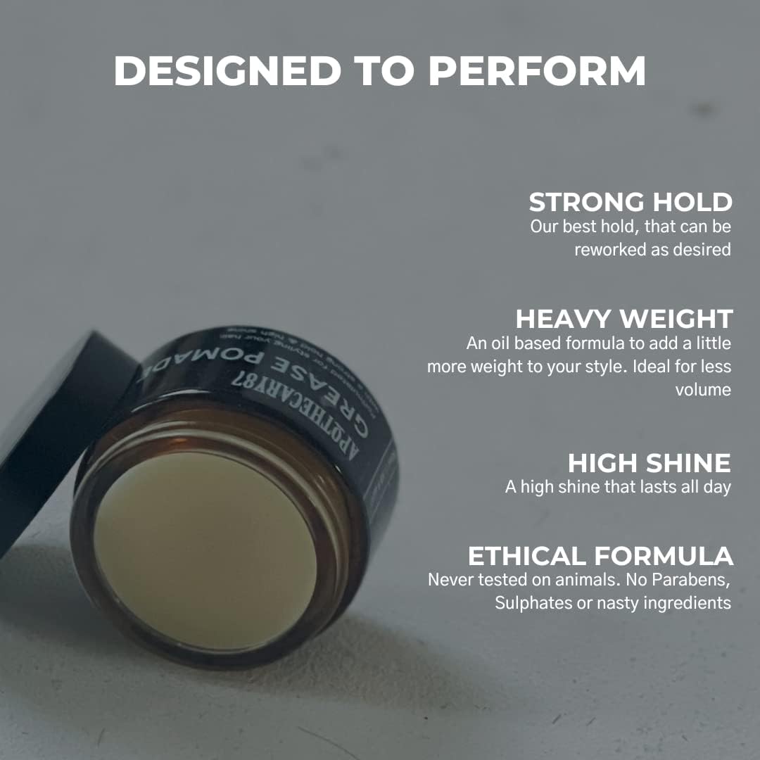 Apothecary 87 Grease Pomade | Premium Formulation | High Shine Finish, Strong Hold, Heavy Weight | All Hair Types | Hair Wax | 50ml : Amazon.co.uk: Beauty