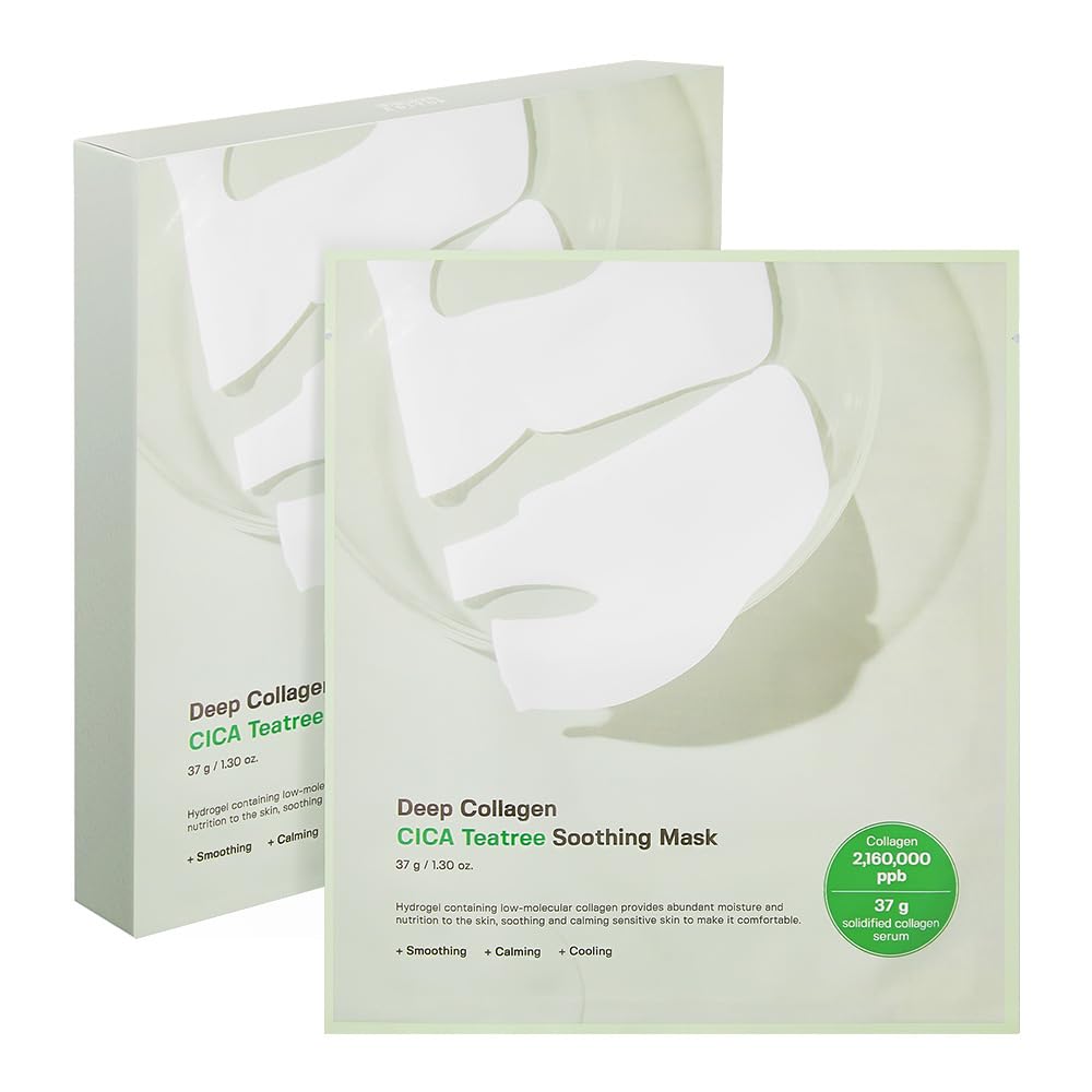 Sungboon Editor Deep Collagen Cica Tea Tree Overnight Mask 37Gx4Ea | Real Collagen Face Mask With Tea Tree & Centella | Acne Face Mask For Calming & Soothing | Korean Skin Care