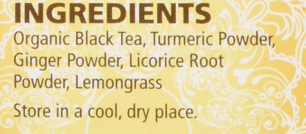 Nature'S Guru Organic Whole Leaf Black Tea Turmeric Ginger 25 Count Individual Tea Bags