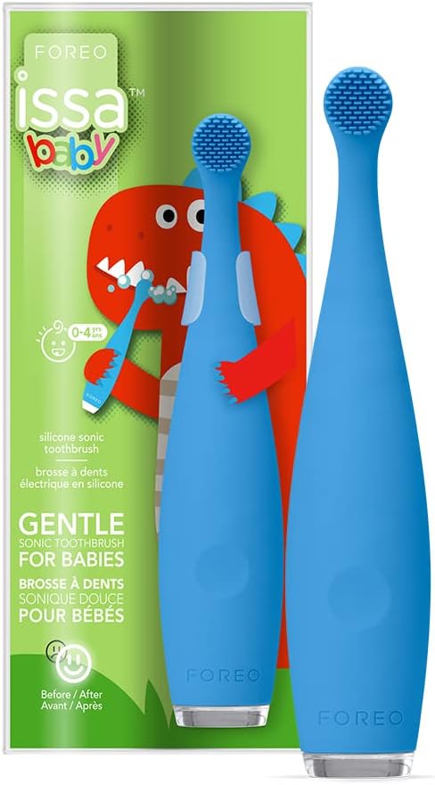 Foreo Issa Baby Gentle Sonic Toothbrush For Babies Aged 0 To 4, Bubble Blue