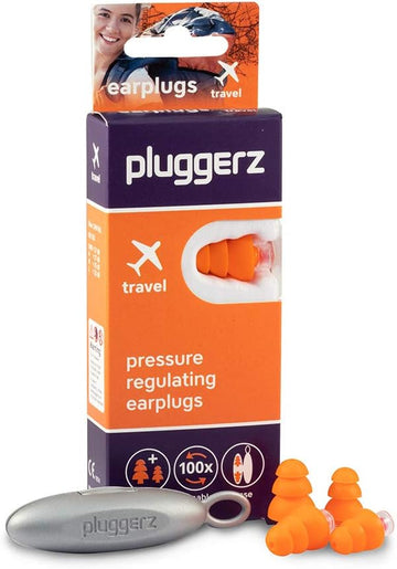 Pluggerz Earplugs Travel - 2 Pairs (S/M M/L) - Reusable - Soft & Comfortable - Filtered - 27 Db - Flying - Traveling - Reduces Air Pressure - Prevents Ear Pain