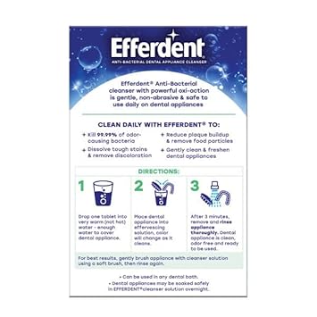 Efferdent Plus Mint Anti-Bacterial Denture Cleanser Tablets, 126 ct. (Pack of 2)