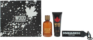 Dsquared2 Wood 3 Piece Gift Set: Eau De Toilette 100Ml - Shower Gel 100Ml - Key