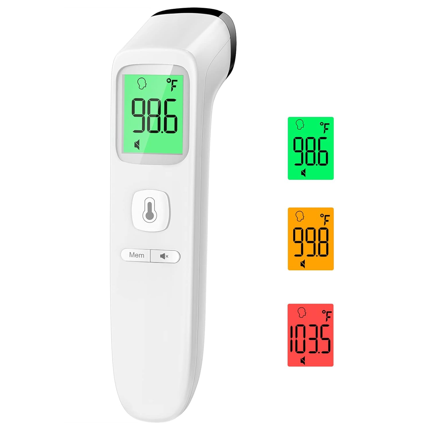 No-Touch Thermometer for Adults and Kids, Fast Accurate Digital Thermometer with Fever Alarm & Silent Mode, Easy-to-use, Forehead & Ear Thermometer for Babies, Kids & Elderly