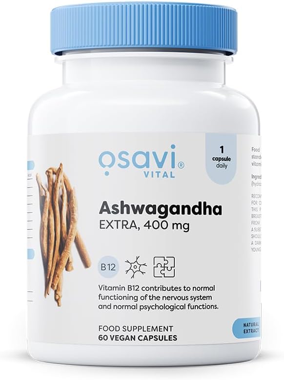 Osavi Ashwagandha Extra 400 Mg – 60 Vegan Capsules | Stress & Wellbeing Support | Vegan Capsules With Ashwagandha & B12 To Enhance Stress Resilience | Mental Balance & Reduce Fatigue