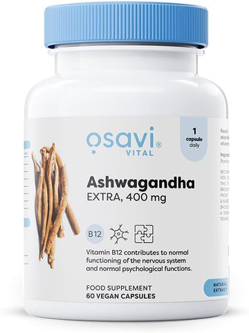 Osavi Ashwagandha Extra 400 Mg – 60 Vegan Capsules | Stress & Wellbeing Support | Vegan Capsules With Ashwagandha & B12 To Enhance Stress Resilience | Mental Balance & Reduce Fatigue