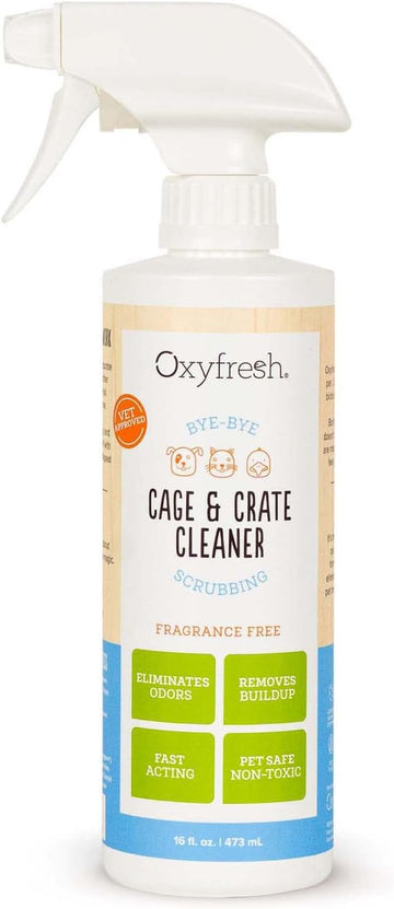 Oxyfresh Premium Crate & Cage Cleaner – Professional Dog Crate & Small Animal & Bird Cage Odor Eliminator – Quickly Cleans, Removes Poop & Deodorizes Pet Odors – Safe & Bleach Free