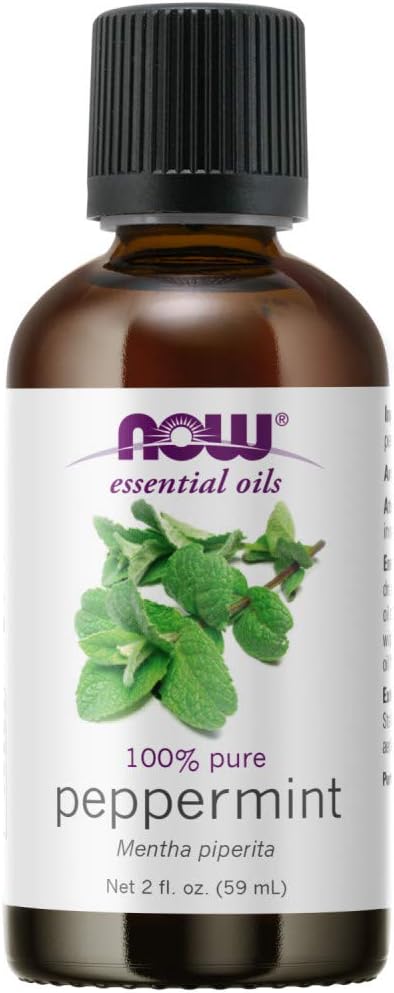 Now Essential Oils, Peppermint Oil, Invigorating Aromatherapy Scent, Steam Distilled, 100% Pure, Vegan, Child Resistant Cap, 2-Ounce