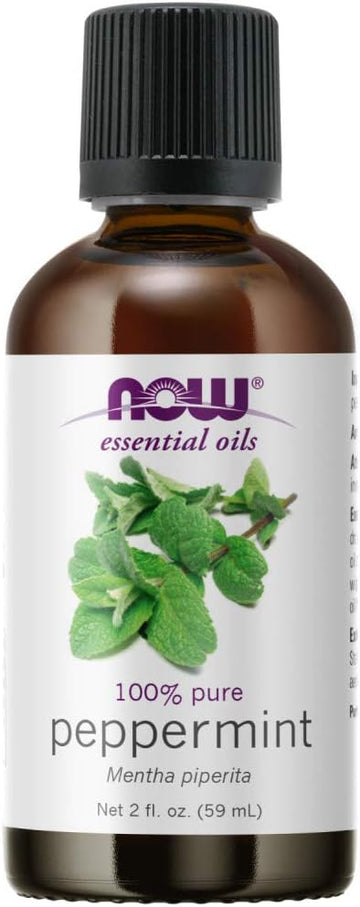 Now Essential Oils, Peppermint Oil, Invigorating Aromatherapy Scent, Steam Distilled, 100% Pure, Vegan, Child Resistant Cap, 2-Ounce