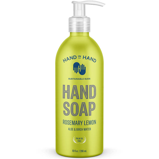 Hand In Hand Nourishing Liquid Hand Soap, 10 Fl Oz, Aloe & Birch Water, Rosemary Lemon Scent, 4 Pack