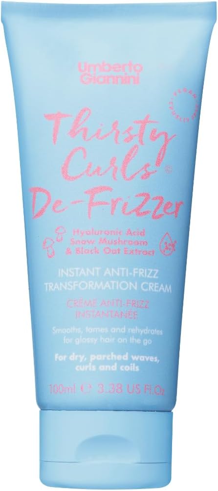 Umberto Giannini Thirsty Curls De-Frizzer Instant Anti-Frizz Transformation Cream 100Ml - Vegan Curl Cream For Dry And Dehydrated Hair