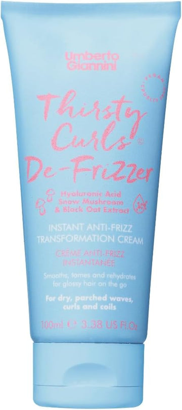 Umberto Giannini Thirsty Curls De-Frizzer Instant Anti-Frizz Transformation Cream 100Ml - Vegan Curl Cream For Dry And Dehydrated Hair