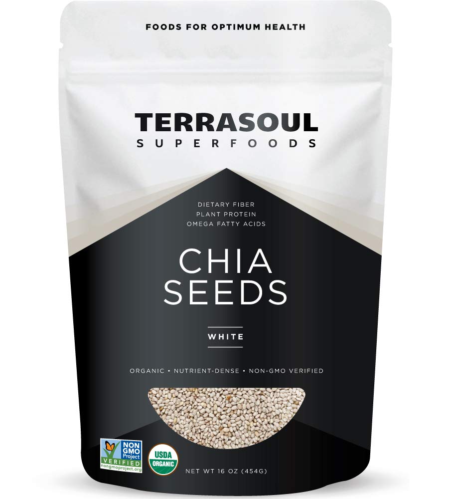 Terrasoul Superfoods Organic White Chia Seeds, 16 Oz - Omega Fats | Fiber | Plant Protein…