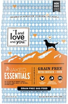 I and love and you Naked Essentials Dry Dog Food - Chicken + Duck - High Protein, Real Meat, No Fillers, Prebiotics + Probiotics, 23lb Bag