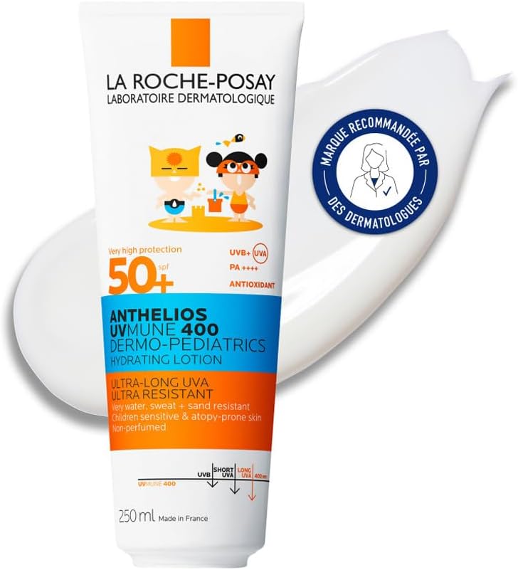 La Roche-Posay Anthelios UVMune 400 Dermo-Pediatrics Hydrating Lotion SPF50+ 250ml Kids sun screen for Children's Sensitive Skin : Amazon.co.uk: Beauty