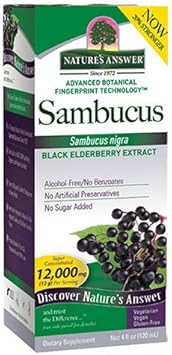 Nature's Answer Sambucus Black Elder Berry Extract Original 4 