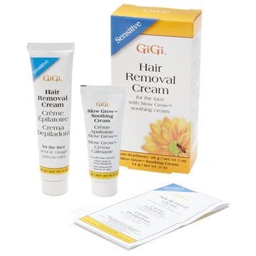 Gigi Facial Hair Removal Cream And Slow Grow Soothing Cream Set For Sensitive Skin