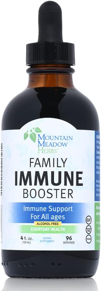 Mountain Meadow Herbs Family Immune Booster Extract with Sambucus Elderberry and Echinacea | Optimal Immune Support for The Whole Family | Tincture, 4 oz