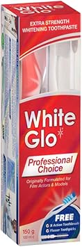 2 Packs White Glo Extra Strength Whitening Toothpaste Professional Choice 150 Gr