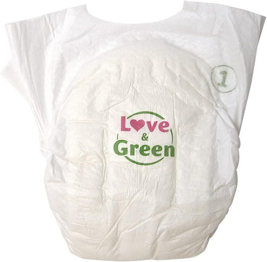 Love & Green Hypoallergenic Diapers 44 Diapers Size 1 (2-5Kg)