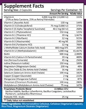 ProCare Health | Bariatric Multivitamin + Probiotics | 45mg Iron | 180 Count | 3 Month Supply
