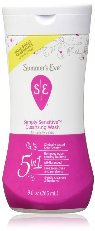 Summer'S Eve Cleansing Wash | Simply Sensitive | 9 Ounce | Ph-Balanced | Dermatologist & Gynecologist Tested