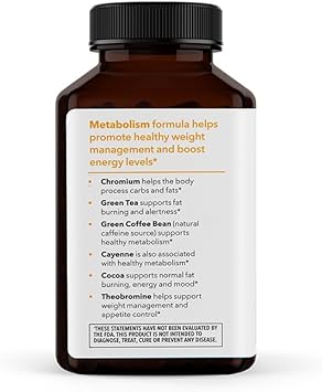 LifeSeasons - Metabolism - Weight Control Support and Energy Booster Supplement - Natural Appetite Suppressant - Chromium, Apple Cider Vinegar and Cocoa Bean Extract - 140 Capsules : Health & Household