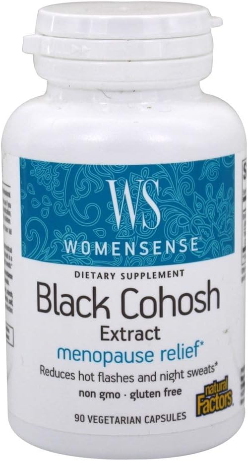 Natural Factors - WomenSense Women's Black Cohosh Extract 40mg, Menopausal Symptom Support, 90 Vegetarian Capsules