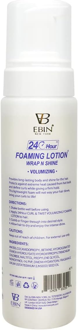 Ebin New York Curl & Twist Foaming Lotion Volumizing 8.5 Oz