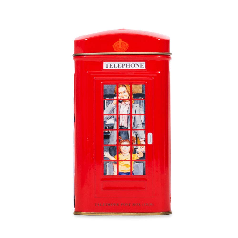 Ahmad Tea London Telephone Box Caddy Gift Tin, 20 Teabag, English Breakfast