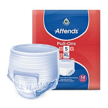 Attends Pull-Ons - 5 Extra Large Disposable Pants, 1 Pack Containing 14 Units