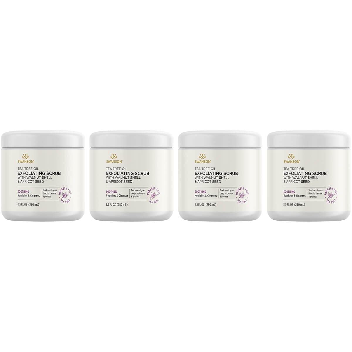 Swanson Tea Tree Oil Exfoliating Scrub 8.5 Fl Ounce (250 Ml) Scrub (4 Pack)