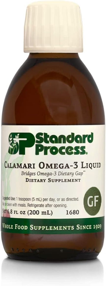 Standard Process Calamari Omega-3 Liquid - Emotional Support, Heart Health, Brain Health, And Hair, Skin, And Nail Health Support With Epa And Dha From Squid Oil - 200Mls