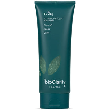 Bioclarity Sudsy Body Wash | Salicylic Acid, Detoxifying Herb And Fruit Extracts To Deeply Cleanse, Exfoliate, And Moisturize | With Floralux, Jojoba & Citrus | 100% Vegan | 8 Fl Oz