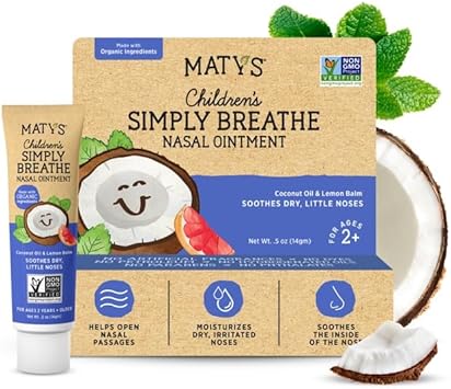 Matys Kids Nasal Ointment, Gentle Moisturizer For Children Ages 2Yrs +, Dry Nose Relief From Nose Bleed, Allergy, Clean Saline Alternative, 0.5Oz Tube