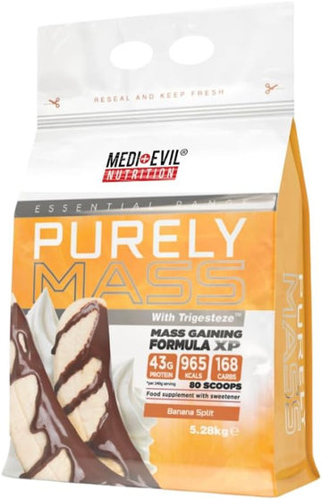 Medi-Evil Nutrition Purely Mass Gainer Whey Protein Powder, Strawberry Flavour 5.28Kg, High Calorie Weight Gainer For Muscle Growth And Muscle Recovery