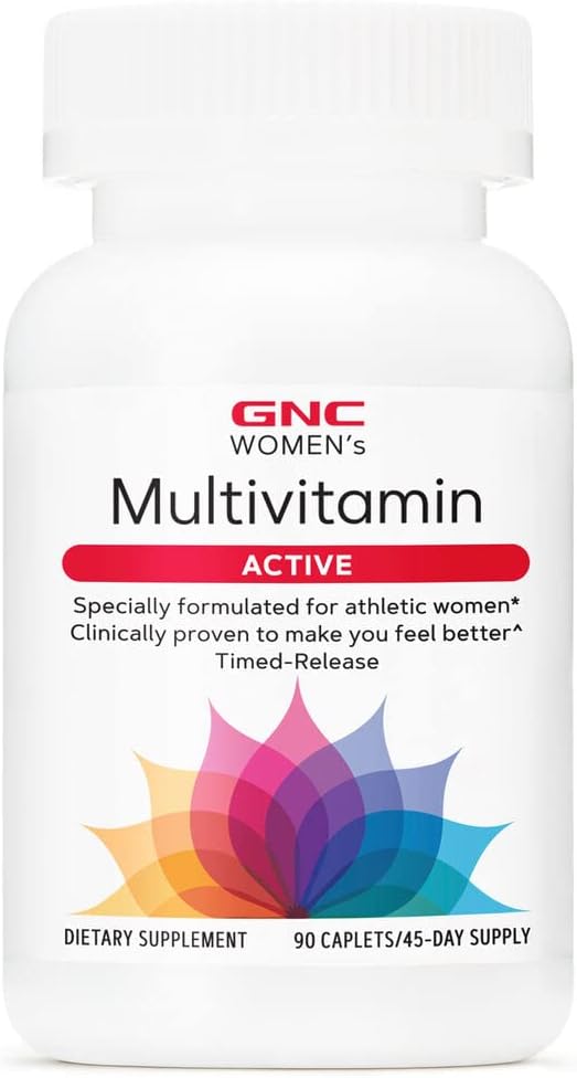 Gnc Women'S Active Multivitamin | Supports An Active Lifestyle | 30+ Nutrient Formula | Promotes Bone & Joint Health, Helps Energy Production | Clinically Studied Daily Vitamin | 90 Caplets