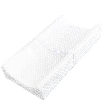 Yening Mini Baby Diaper Changing Pad For Dresser Top With Cover 27" X 16", Waterproof Lining Small Foam Contoured Changing Table Pads Topper White