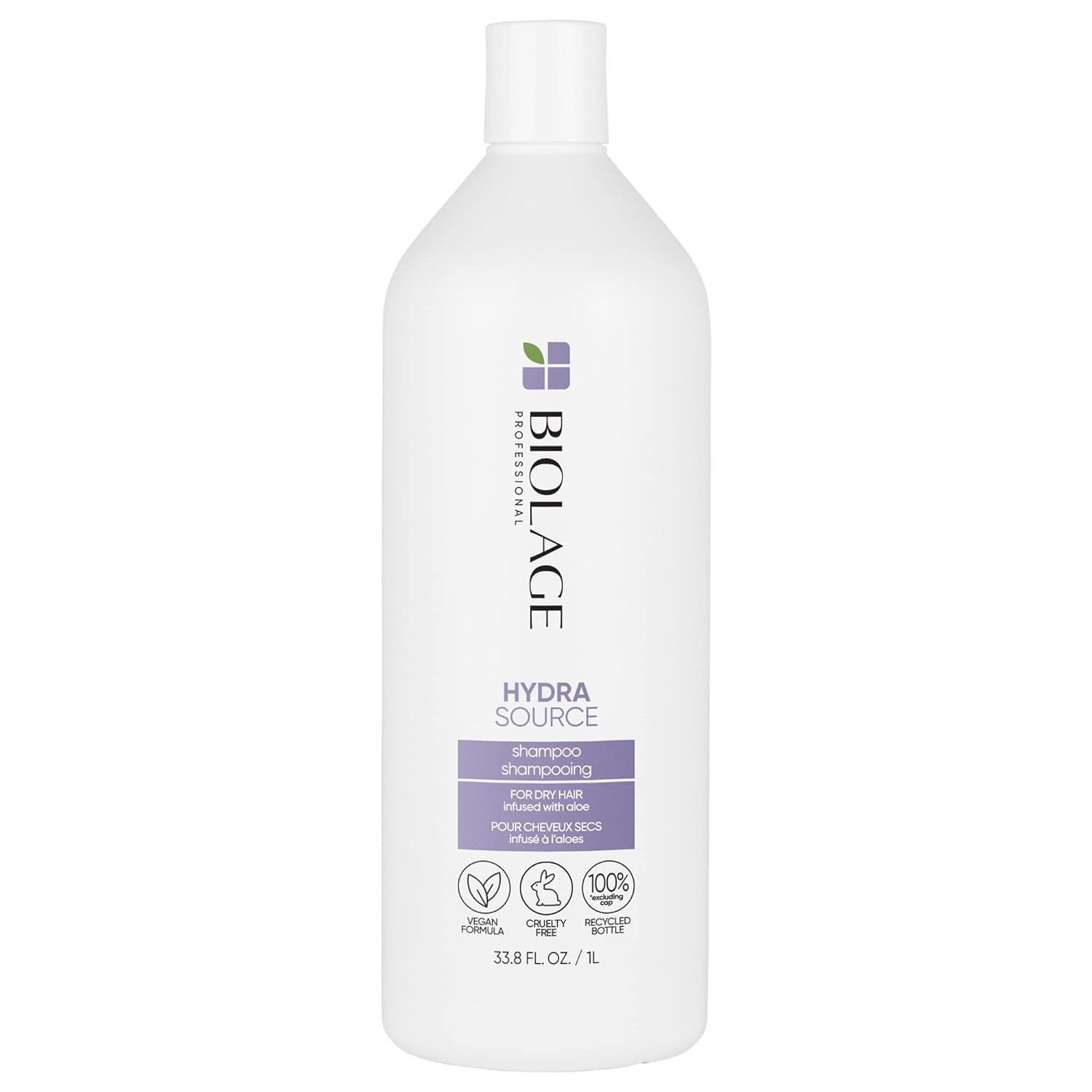 Biolage Hydra Source Shampoo | Hydrates & Moisturizes Dry Hair | Helps Repair Split Ends | For Dry Hair | Salon Shampoo | Weightless, Soft Finish | Vegan | Paraben & Cruelty-Free