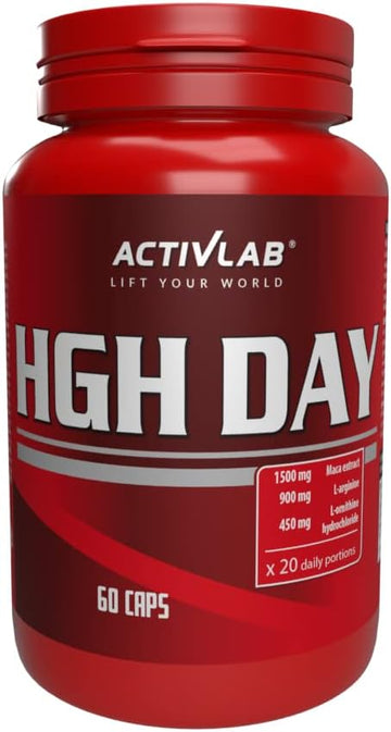 Activlab Hgh Day - 60 Caps | Maca Extract, L-Arginine, L-Ornithine Hcl, Zinc| Natural Formula | Preworkout | Bodybuilding, Powerlifting, Combat Sports
