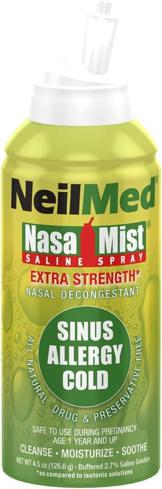 Neilmed Nasamist Hypertonic Extra Strength Saline Spray,Green 4.5 Fl Oz (Pack Of 1)