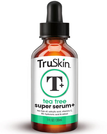 Truskin Tea Tree Oil For Face - Acne Serum - Unclog Pores, Soothe Breakouts - Blemish Spot Treatment For Smooth, Glowing Skin - Tea Tree Oil For Skin + Salicylic Acid, Niacinamide & Retinol - 1 Fl Oz